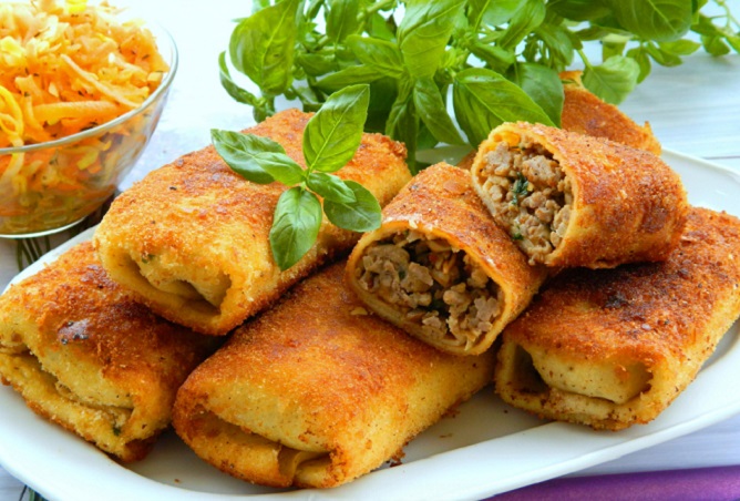 Крокеты с мясным фаршем и грибами